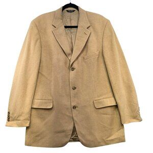 Lord & Taylor Grant Thomas Camel Hair Blazer Mens Size 44 Long Tan